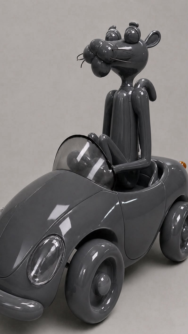 Hermes y automóvil con basecoat gris brillante antes del baño de plata